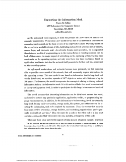 Supporting the information mesh