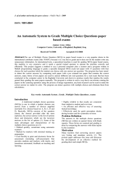 An Automatic System to Grade Multiple Choice Questions