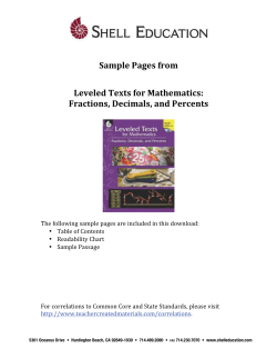 Fractions, Decimals, and Percents
