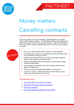 Money matters: Cancelling contracts