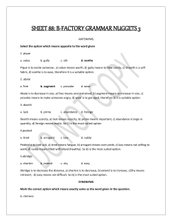 SHEET 88: B-FACTORY GRAMMAR NUGGETS 3