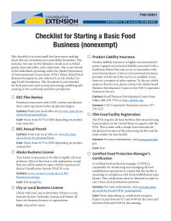 Checklist for Starting a Basic Food Business