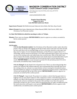 August 2014 - Madison Conservation District