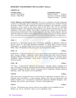 BEME305T: ENGINEERING METALLURGY (Theory)