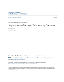 Argumentation Mining in Parliamentary Discourse