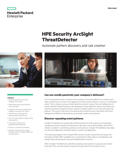 HPE Security ArcSight ThreatDetector an automate pattern