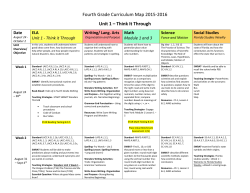 Fourth Grade Curriculum Map 2015-2016 Unit 1