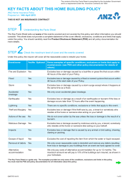 ANZ Home Building Key Facts Sheet