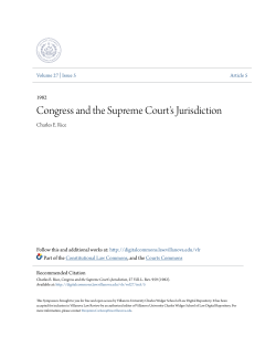 Congress and the Supreme Court`s Jurisdiction