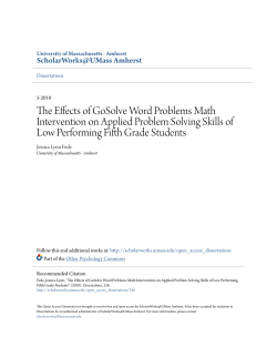 The Effects of GoSolve Word Problems Math Intervention on Applied