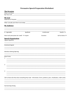 Persuasive Speech Preparation Worksheet