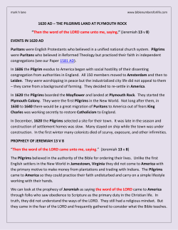1620 AD &ndash; THE PILGRIMS LAND AT PLYMOUTH ROCK &ldquo;Then the