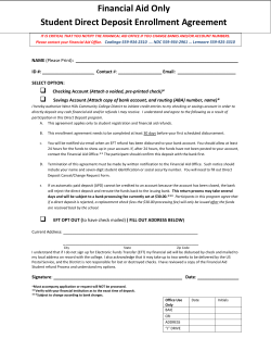 Student Direct Deposit Form