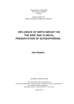 influence of birth weight on the risk and clinical presentation