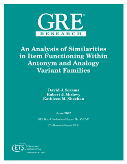 An Analysis of Similarities in Item Functioning Within Antonym and