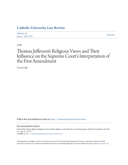 Thomas Jefferson`s Religious Views and Their Influence