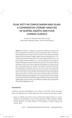filial piety in confucianism and islam: a comparative literary analysis
