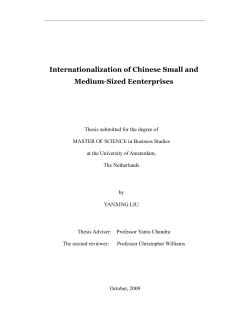 Internationalization of Chinese Small and Medium - UvA-DARE