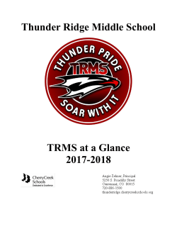 2017-18 AtaGlance - Thunder Ridge Middle School