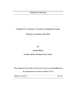 Guitari Foli: Stylistic Variation in Maninka Guitar