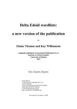 Delta Edoid wordlists - African Language Training