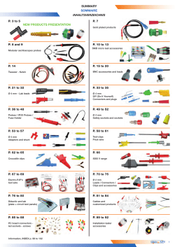 SUMMARY SOMMAIRE INHALTSVERZEICHNIS P. 3 to 5 P. 7 P. 10