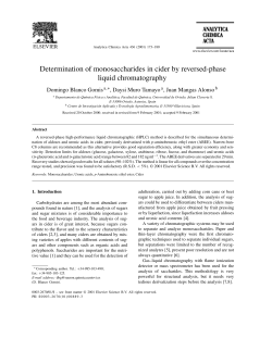 Determination of monosaccharides in cider by reversed