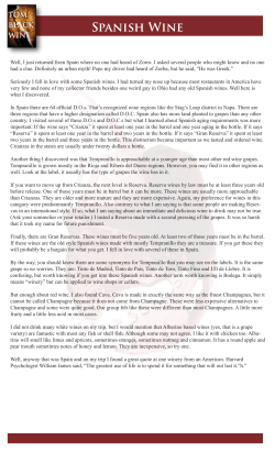 Spanish Wine - Tom Black Wine