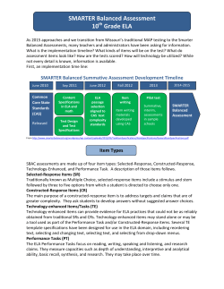Grade 10 Sample - Michigan`s Mission: Literacy