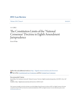 The Constitution Limits of the "National Consensus" Doctrine in