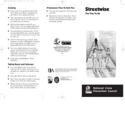 Streetwise - National Crime Prevention Council