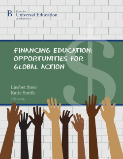Financing education: Opportunities for global action