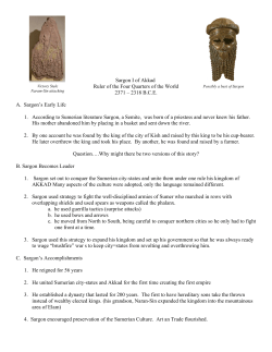 Sargon I of Akkad Ruler of the Four Quarters of the World 2371