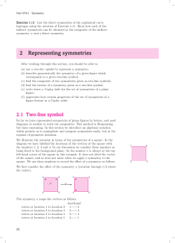 2 Representing symmetries