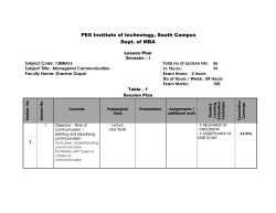 PES Institute of technology, South Campus Dept. of MBA
