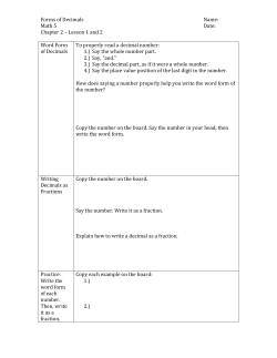 Forms of Decimals - Math Matters with Ms. Elliott