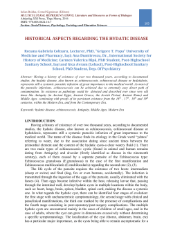 HISTORICAL ASPECTS REGARDING THE HYDATIC DISEASE