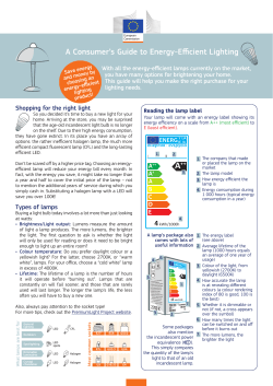 A Consumer`s Guide to Energy-Efficient Lighting