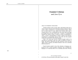 Feminist Criticism and Jane Eyre