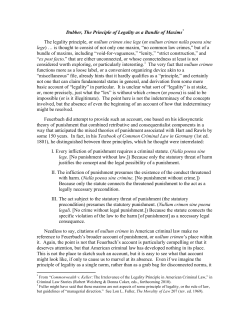 Dubber, The Principle of Legality as a Bundle of Maxims* The