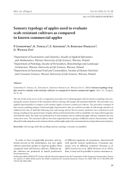 Sensory typology of apples used to evaluate scab