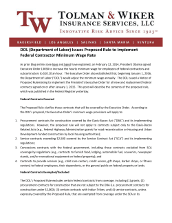 DOL (Department of Labor) Issues Proposed