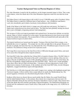 Teacher Background Notes on Physical Regions of Africa