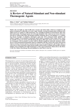A Review of Natural Stimulant and Non‐stimulant Thermogenic Agents