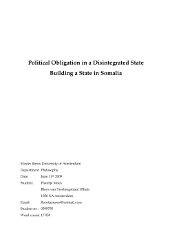 Political Obligation in a Disintegrated State - UvA-DARE