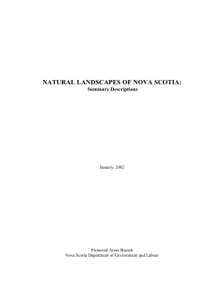 NATURAL LANDSCAPES OF NOVA SCOTIA: