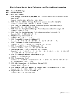 Mental Math and Estimation Strategies