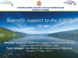 THE DANUBE STRATEGY SERBIA