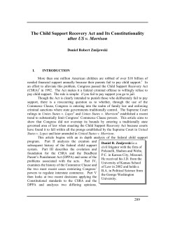 The Child Support Recovery Act and Its Constitutionality after US v