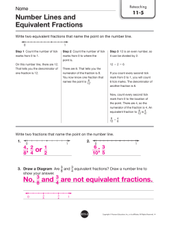 11-5 Number Lines and Equivalent Fractions